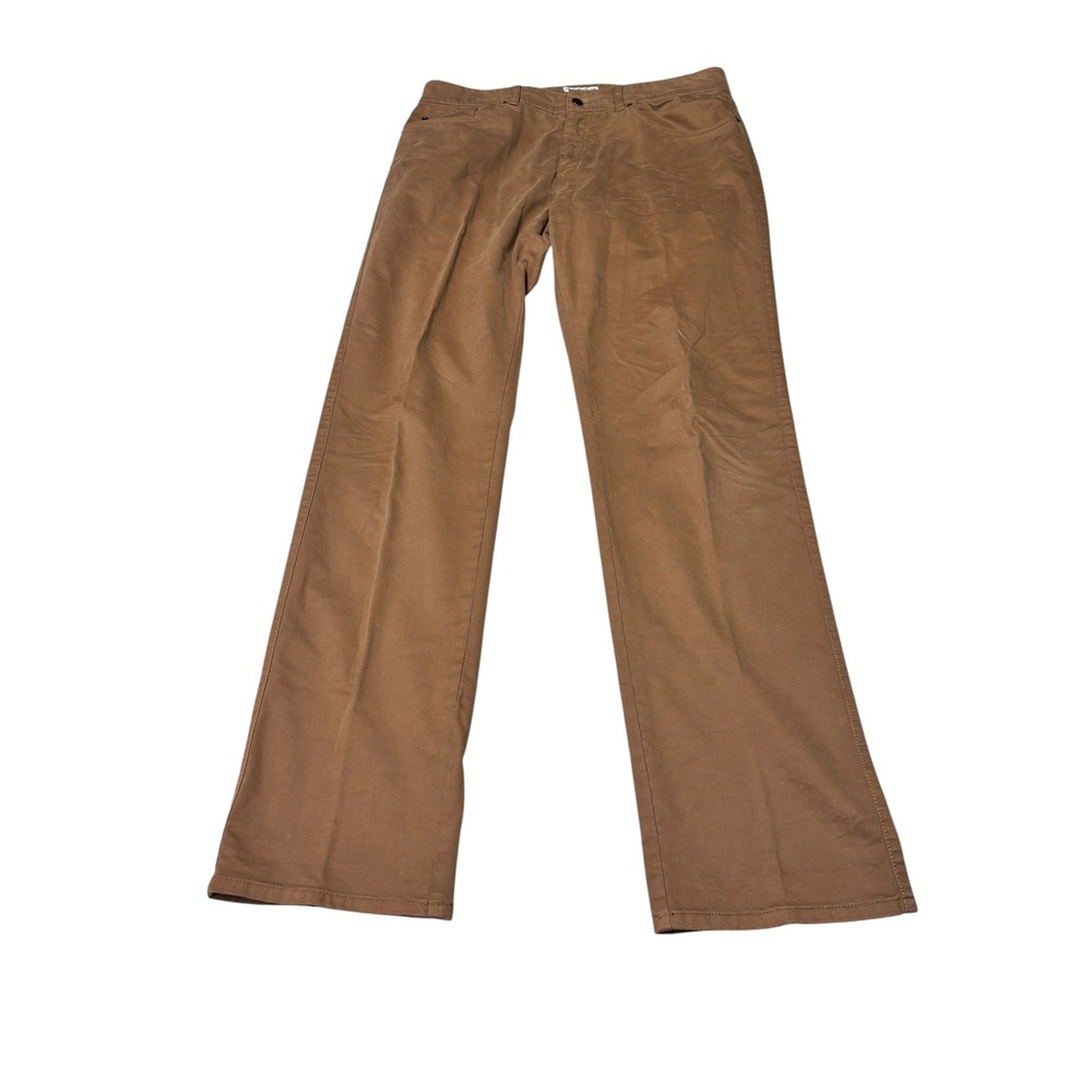 Peter Millar Crown Mens 34X34‎ Brown Signature Sateen Five-Pocket PantS MS15B93